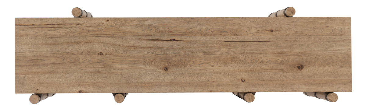a close up of a wood table