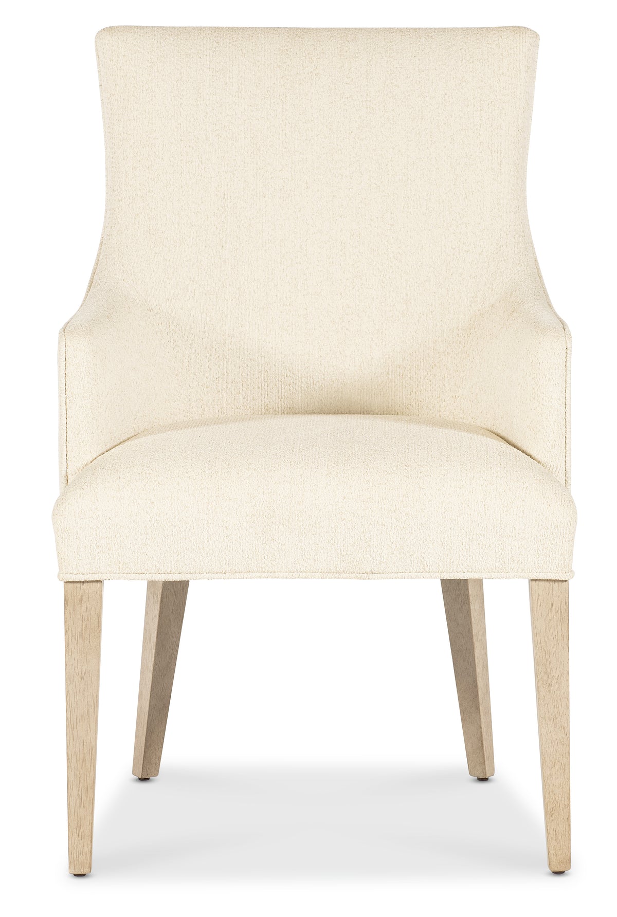 a white chair with wooden legs