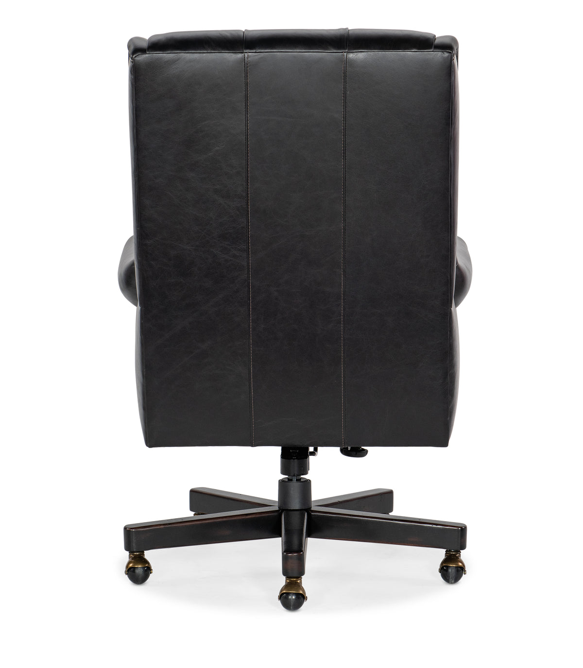 a black office chair with wheels