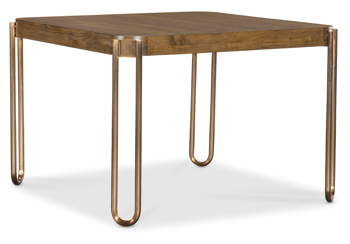 a table with metal legs