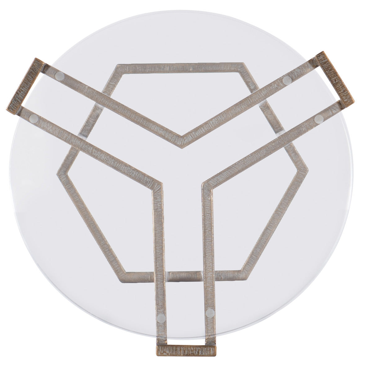 a glass plate with metal rods