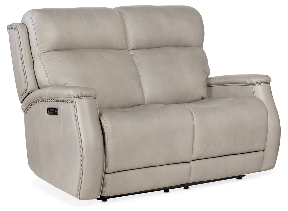 a white leather reclining chair