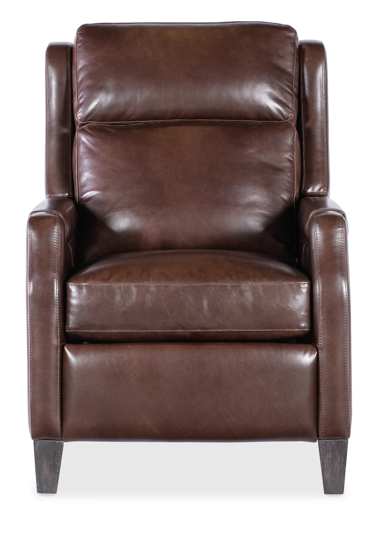 a brown leather chair with a white background