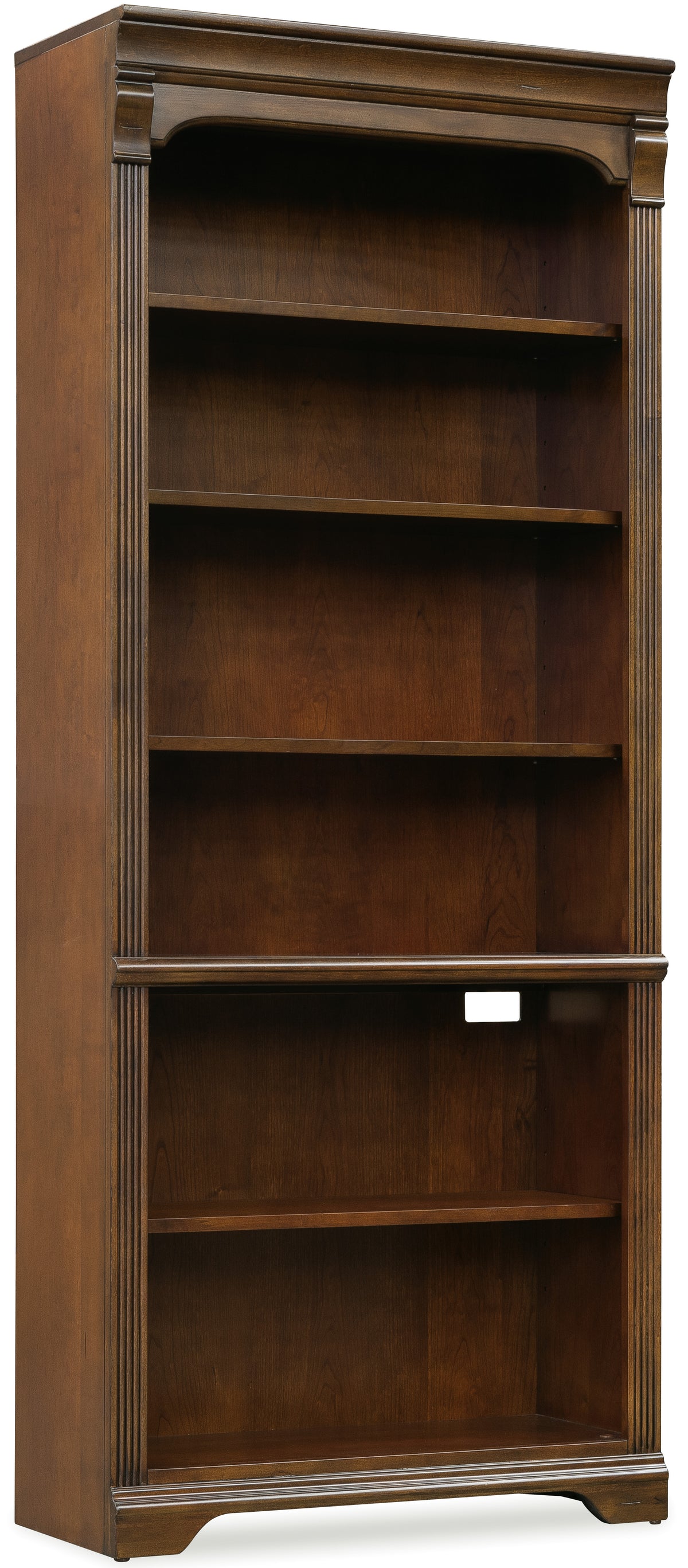 a wooden shelf with shelves