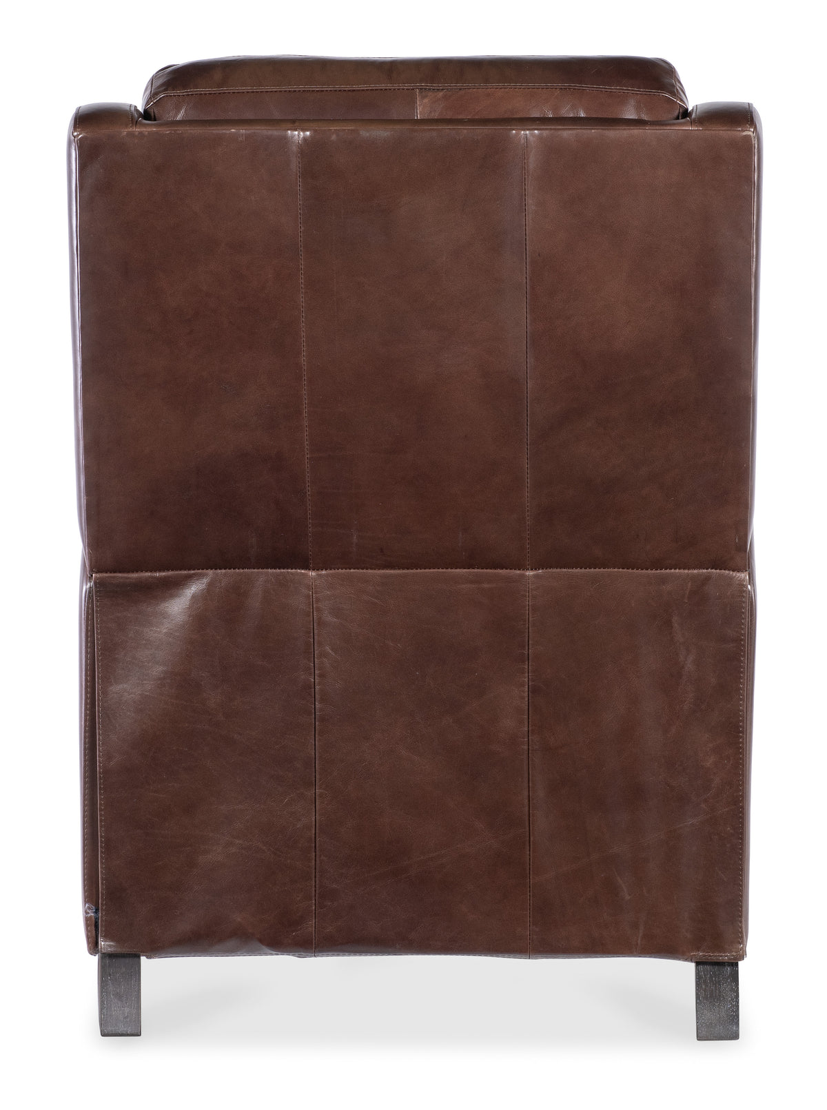 a brown leather chair with four square pieces