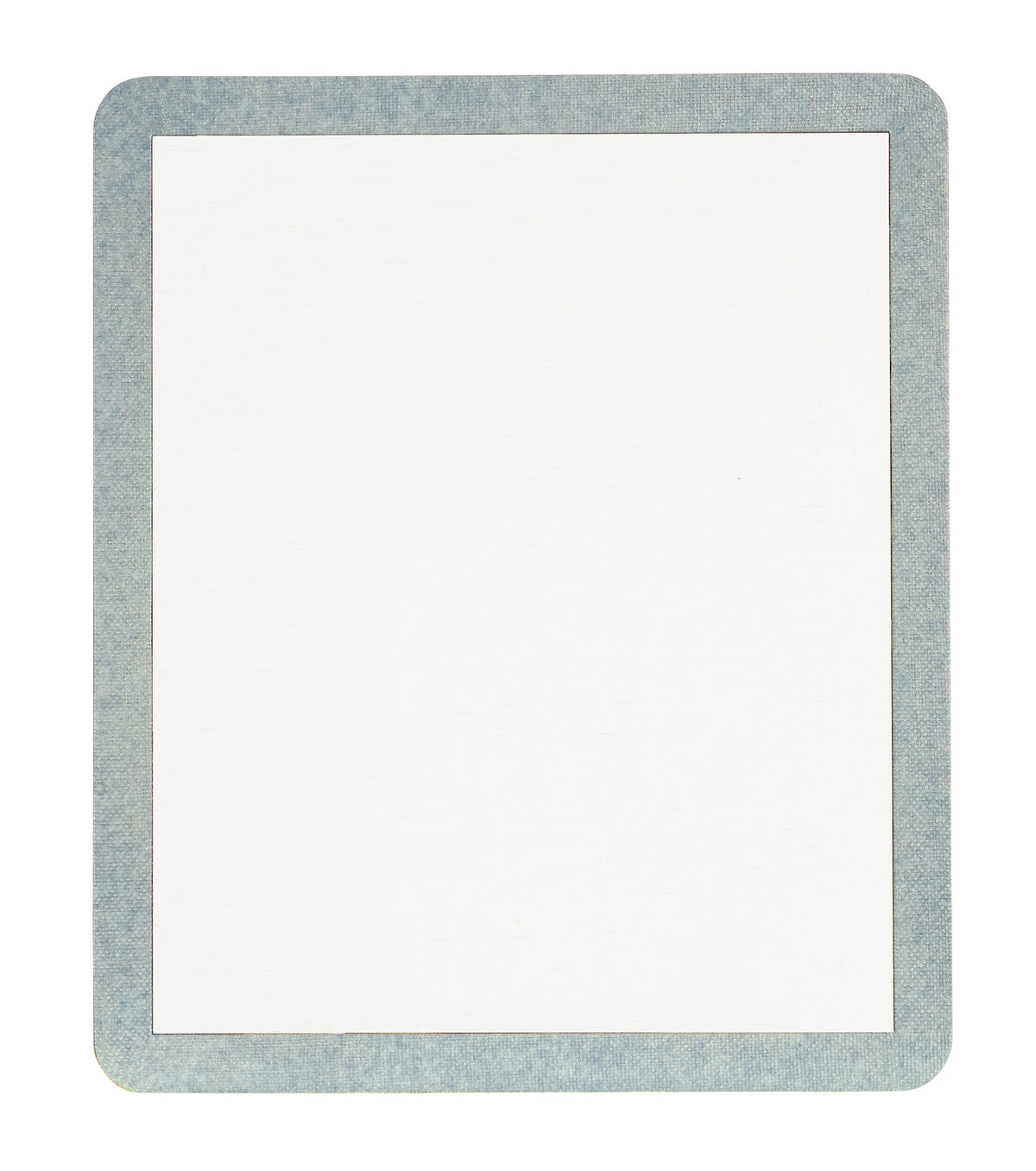 a white board with a blue border