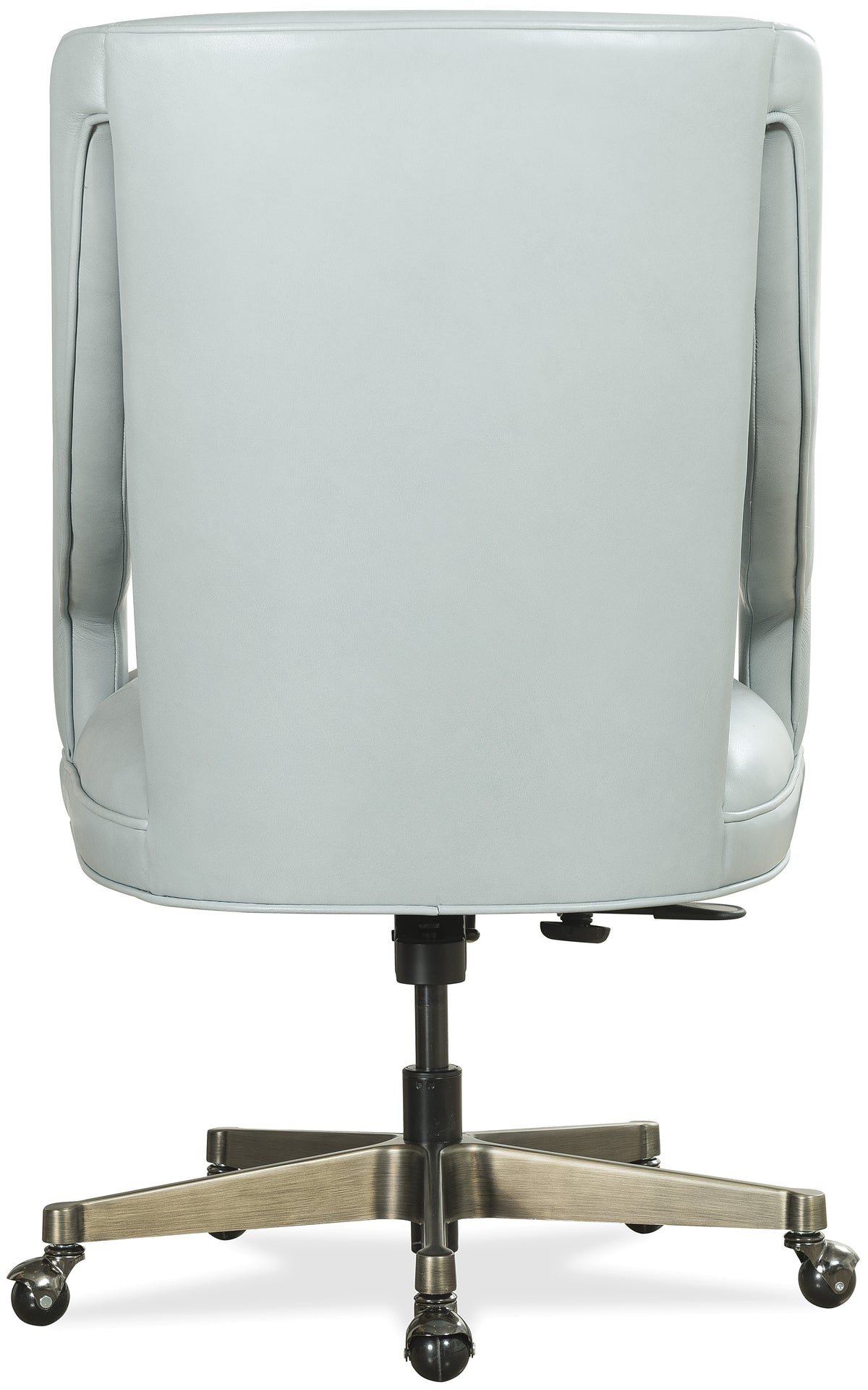 a back view of a white office chair