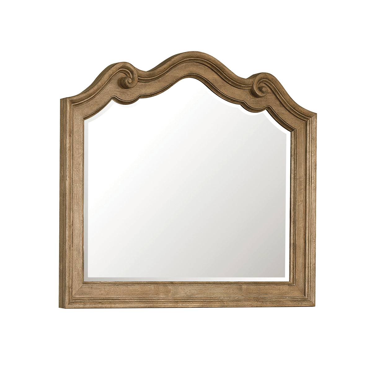 a mirror with a wooden frame