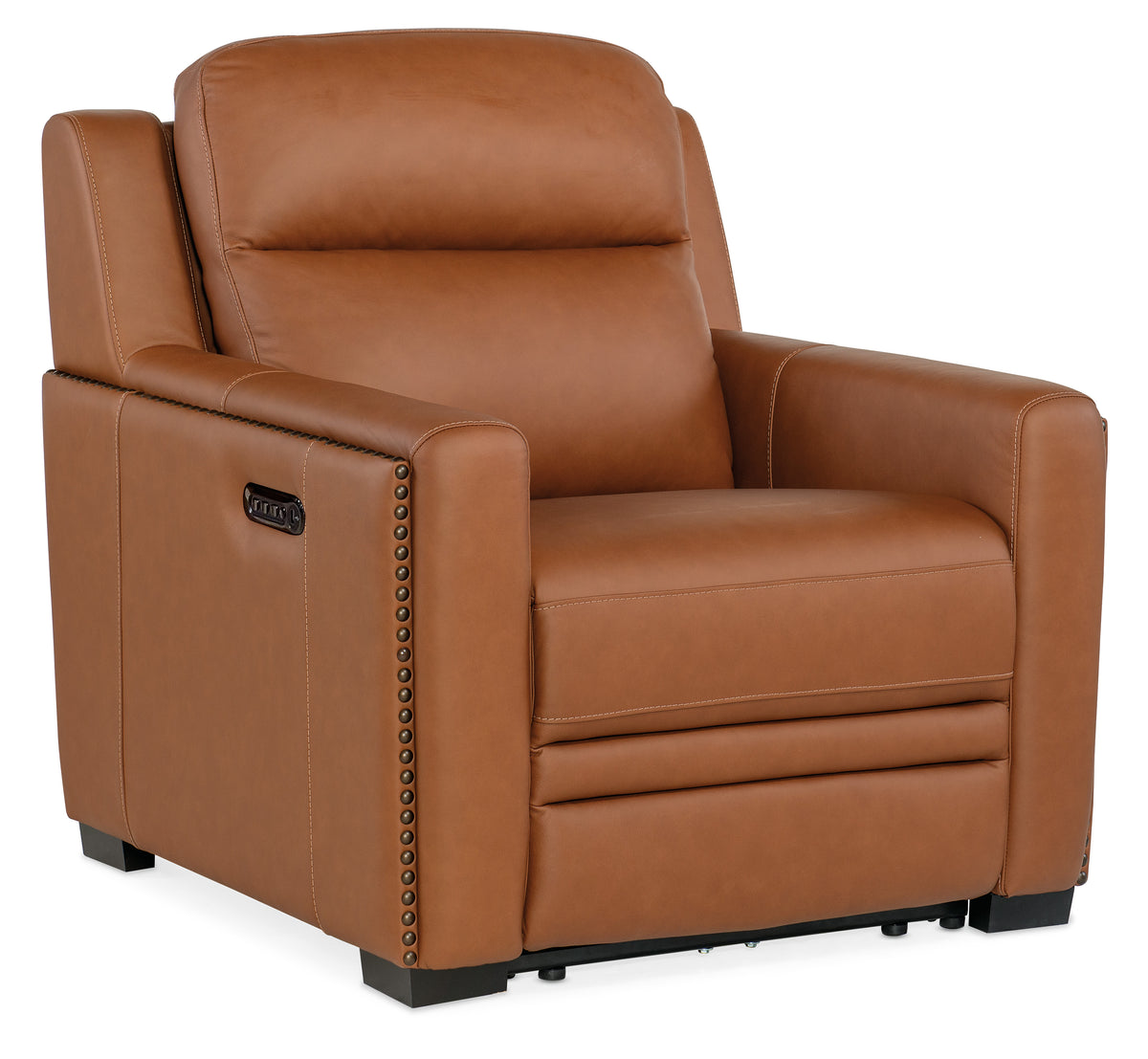 a brown leather chair with a white background