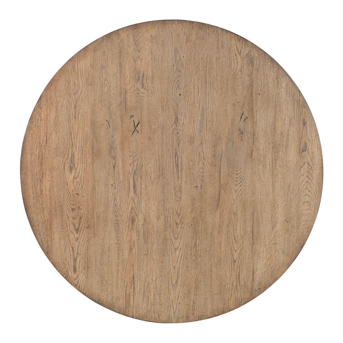 a circular wood surface with a white background