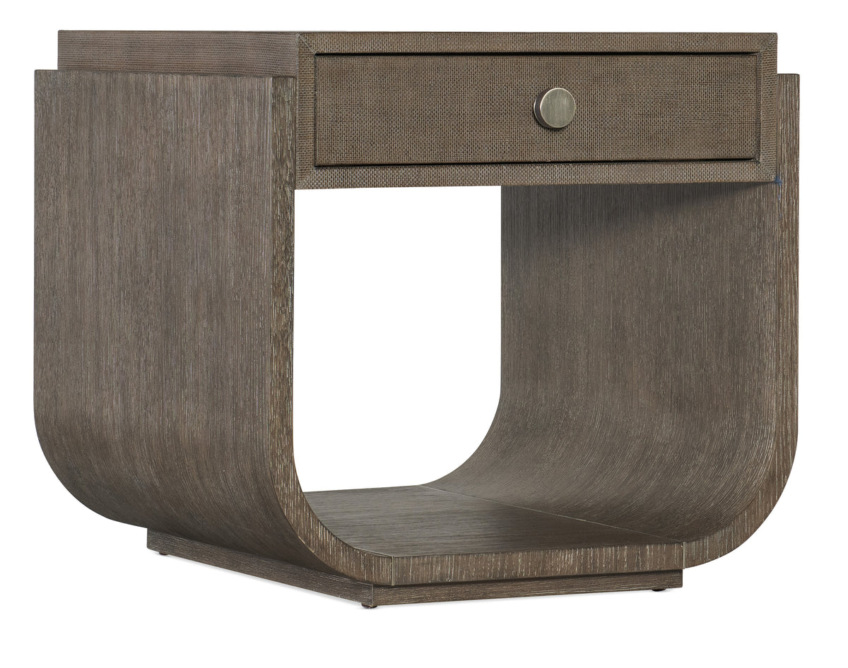 a brown table with a drawer