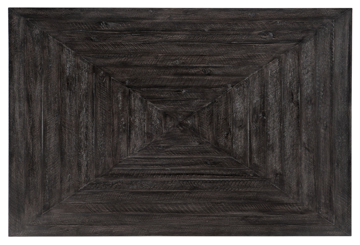a black square wooden surface
