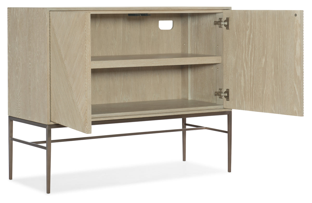 a wooden cabinet with a shelf