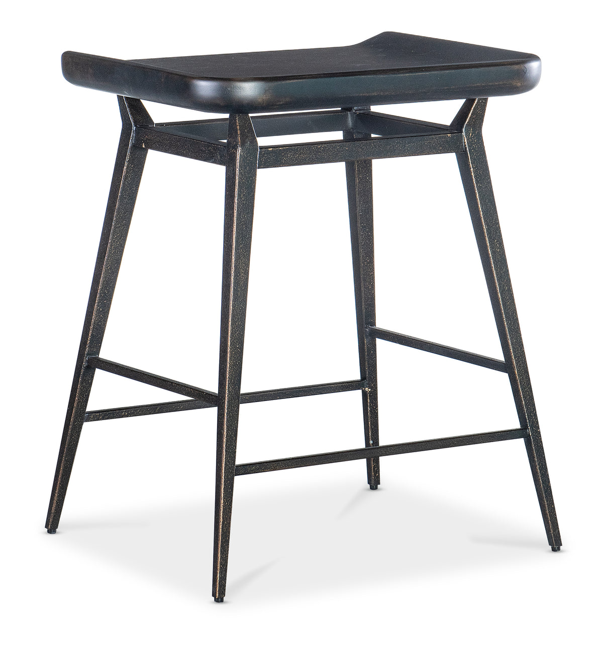 a black stool with legs
