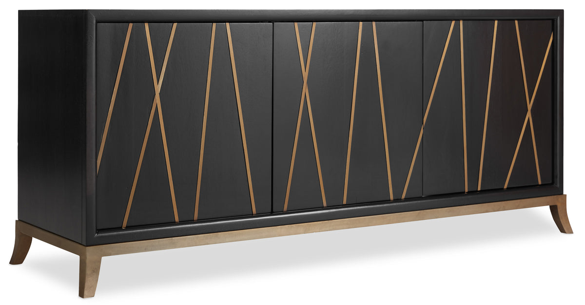 a black and gold cabinet